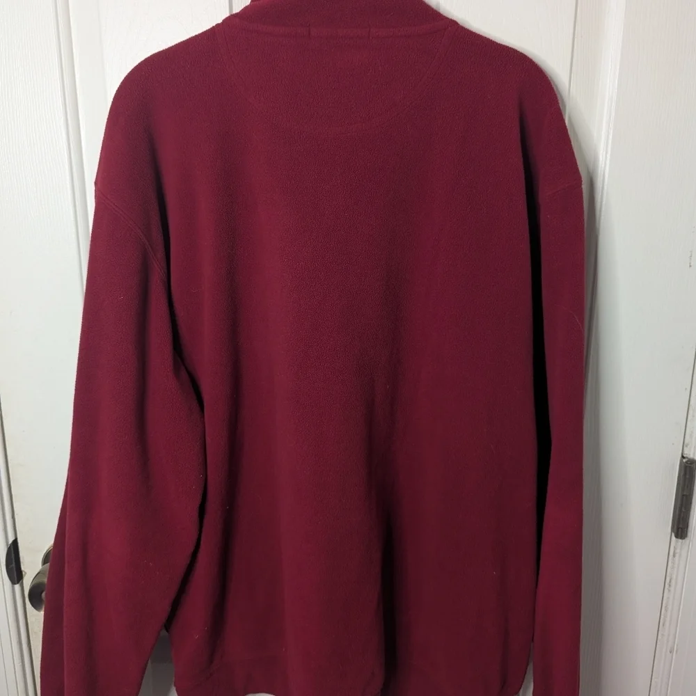 Lyle and Scott Scotland Mens Red 1/4 Zip Fleece Pullover Size Large